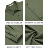 image:imageCOOFANDY Mens Casual Button Down Long Sleeve Untucked Denim Dress ShirtArmy Green