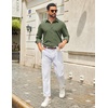 image:imageCOOFANDY Mens Casual Button Down Long Sleeve Untucked Denim Dress ShirtArmy Green