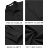 image:imageCOOFANDY Mens Casual Button Down Long Sleeve Untucked Denim Dress ShirtBlack