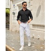 image:imageCOOFANDY Mens Casual Button Down Long Sleeve Untucked Denim Dress ShirtBlack