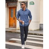 image:imageCOOFANDY Mens Casual Button Down Long Sleeve Untucked Denim Dress ShirtBlue