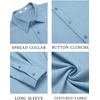 image:imageCOOFANDY Mens Casual Button Down Long Sleeve Untucked Denim Dress ShirtClear Blue