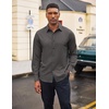 image:imageCOOFANDY Mens Casual Button Down Long Sleeve Untucked Denim Dress ShirtDark Grey