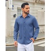image:imageCOOFANDY Mens Casual Button Down Long Sleeve Untucked Denim Dress ShirtDenim Blue