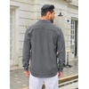 image:imageCOOFANDY Mens Casual Button Down Long Sleeve Untucked Denim Dress ShirtGrey