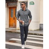 image:imageCOOFANDY Mens Casual Button Down Long Sleeve Untucked Denim Dress ShirtGrey