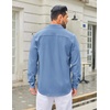 image:imageCOOFANDY Mens Casual Button Down Long Sleeve Untucked Denim Dress ShirtLight Blue
