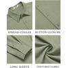 image:imageCOOFANDY Mens Casual Button Down Long Sleeve Untucked Denim Dress ShirtLight Green