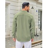 image:imageCOOFANDY Mens Casual Button Down Long Sleeve Untucked Denim Dress ShirtLight Green