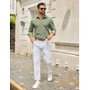 image:imageCOOFANDY Mens Casual Button Down Long Sleeve Untucked Denim Dress ShirtLight Green