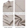 image:imageCOOFANDY Mens Casual Button Down Long Sleeve Untucked Denim Dress ShirtLight Khaki