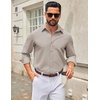 image:imageCOOFANDY Mens Casual Button Down Long Sleeve Untucked Denim Dress ShirtLight Khaki