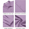 image:imageCOOFANDY Mens Casual Button Down Long Sleeve Untucked Denim Dress ShirtLight Purple