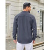 image:imageCOOFANDY Mens Casual Button Down Long Sleeve Untucked Denim Dress ShirtNavy Blue