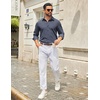 image:imageCOOFANDY Mens Casual Button Down Long Sleeve Untucked Denim Dress ShirtNavy Blue