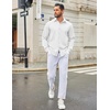 image:imageCOOFANDY Mens Casual Button Down Long Sleeve Untucked Denim Dress ShirtWhite