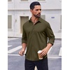 image:imageCOOFANDY Mens Casual Button Down Shirt Long Sleeve Wrinkle Free Shirts Stretch Dress ShirtArmy Green