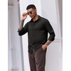 image:imageCOOFANDY Mens Casual Button Down Shirt Long Sleeve Wrinkle Free Shirts Stretch Dress ShirtBlack