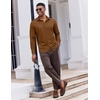 image:imageCOOFANDY Mens Casual Button Down Shirt Long Sleeve Wrinkle Free Shirts Stretch Dress ShirtBrown
