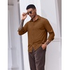 image:imageCOOFANDY Mens Casual Button Down Shirt Long Sleeve Wrinkle Free Shirts Stretch Dress ShirtBrown