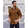 image:imageCOOFANDY Mens Casual Button Down Shirt Long Sleeve Wrinkle Free Shirts Stretch Dress ShirtBrown