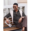 image:imageCOOFANDY Mens Casual Button Down Shirt Long Sleeve Wrinkle Free Shirts Stretch Dress ShirtDark Gray