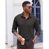 image:imageCOOFANDY Mens Casual Button Down Shirt Long Sleeve Wrinkle Free Shirts Stretch Dress ShirtDark Gray