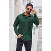 image:imageCOOFANDY Mens Casual Button Down Shirt Long Sleeve Wrinkle Free Shirts Stretch Dress ShirtGreen