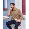 image:imageCOOFANDY Mens Casual Button Down Shirt Long Sleeve Wrinkle Free Shirts Stretch Dress ShirtKhaki