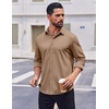 image:imageCOOFANDY Mens Casual Button Down Shirt Long Sleeve Wrinkle Free Shirts Stretch Dress ShirtKhaki