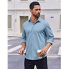 image:imageCOOFANDY Mens Casual Button Down Shirt Long Sleeve Wrinkle Free Shirts Stretch Dress ShirtLight Blue
