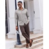 image:imageCOOFANDY Mens Casual Button Down Shirt Long Sleeve Wrinkle Free Shirts Stretch Dress ShirtLight Gray