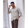 image:imageCOOFANDY Mens Casual Button Down Shirt Long Sleeve Wrinkle Free Shirts Stretch Dress ShirtLight Gray