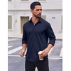 image:imageCOOFANDY Mens Casual Button Down Shirt Long Sleeve Wrinkle Free Shirts Stretch Dress ShirtNavy Blue
