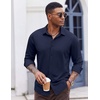 image:imageCOOFANDY Mens Casual Button Down Shirt Long Sleeve Wrinkle Free Shirts Stretch Dress ShirtNavy Blue
