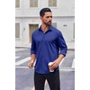 image:imageCOOFANDY Mens Casual Button Down Shirt Long Sleeve Wrinkle Free Shirts Stretch Dress ShirtRoyal Blue
