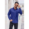 image:imageCOOFANDY Mens Casual Button Down Shirt Long Sleeve Wrinkle Free Shirts Stretch Dress ShirtRoyal Blue