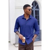 image:imageCOOFANDY Mens Casual Button Down Shirt Long Sleeve Wrinkle Free Shirts Stretch Dress ShirtRoyal Blue