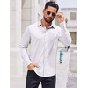 image:imageCOOFANDY Mens Casual Button Down Shirt Long Sleeve Wrinkle Free Shirts Stretch Dress ShirtWhite