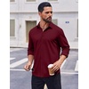 image:imageCOOFANDY Mens Casual Button Down Shirt Long Sleeve Wrinkle Free Shirts Stretch Dress ShirtWine Red