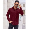 image:imageCOOFANDY Mens Casual Button Down Shirt Long Sleeve Wrinkle Free Shirts Stretch Dress ShirtWine Red