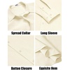 image:imageCOOFANDY Mens Casual Button Down Shirts Long Sleeve Cotton Beach Wedding Shirt Summer Linen Shirt for MenBeige