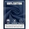 image:imageCOOFANDY Mens Casual Button Down Shirts Long Sleeve Cotton Beach Wedding Shirt Summer Linen Shirt for MenDark Blue