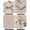 image:imageCOOFANDY Mens Casual Button Down Shirts Long Sleeve Cotton Beach Wedding Shirt Summer Linen Shirt for MenLight Khaki