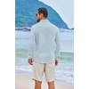 image:imageCOOFANDY Mens Casual Button Down Shirts Long Sleeve Cotton Beach Wedding Shirt Summer Linen Shirt for MenSky Blue