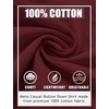 image:imageCOOFANDY Mens Casual Button Down Shirts Long Sleeve Cotton Beach Wedding Shirt Summer Linen Shirt for MenWine Red