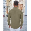 image:imageCOOFANDY Mens Casual Button Down Shirts Long Sleeve Untucked Shirts Regular Fit Linen ShirtArmy Green