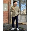 image:imageCOOFANDY Mens Casual Button Down Shirts Long Sleeve Untucked Shirts Regular Fit Linen ShirtArmy Green