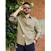image:imageCOOFANDY Mens Casual Button Down Shirts Long Sleeve Untucked Shirts Regular Fit Linen ShirtArmy Green