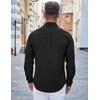 image:imageCOOFANDY Mens Casual Button Down Shirts Long Sleeve Untucked Shirts Regular Fit Linen ShirtBlack